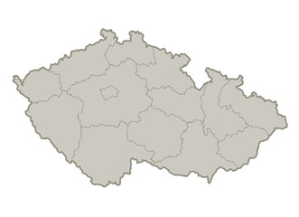 Czech map, individual regions, blank