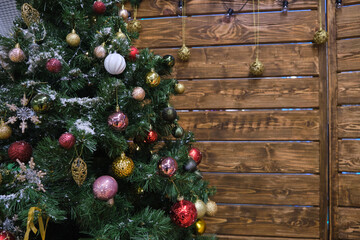 Decorated spruce, New Year's decor