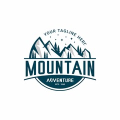 snow mountain logo or adventure logo