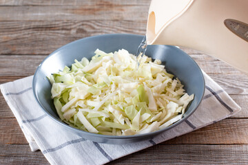 Stewed cabbage with meat. Preparation of the recipe, step by step.