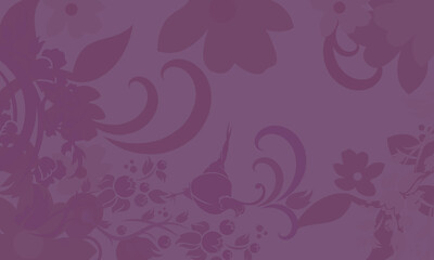 Fototapeta na wymiar a purple background with floral and bird motifs