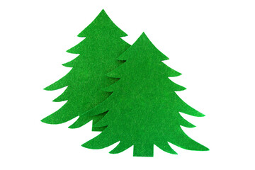 Two green felt herringbone