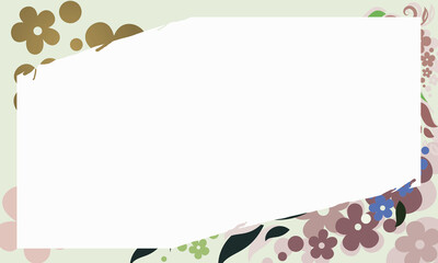 floral gray background with white rips