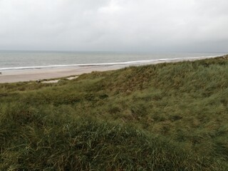 cloudy weather sand dunes Denmark