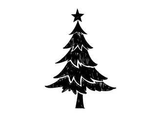 Christmas tree on snowy landscapes isolate on png or transparent    background, Graphic resources for New Year, Birthdays and luxury card. Vector illustration