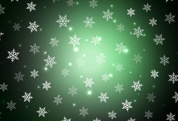 Dark Green vector pattern in Christmas style.