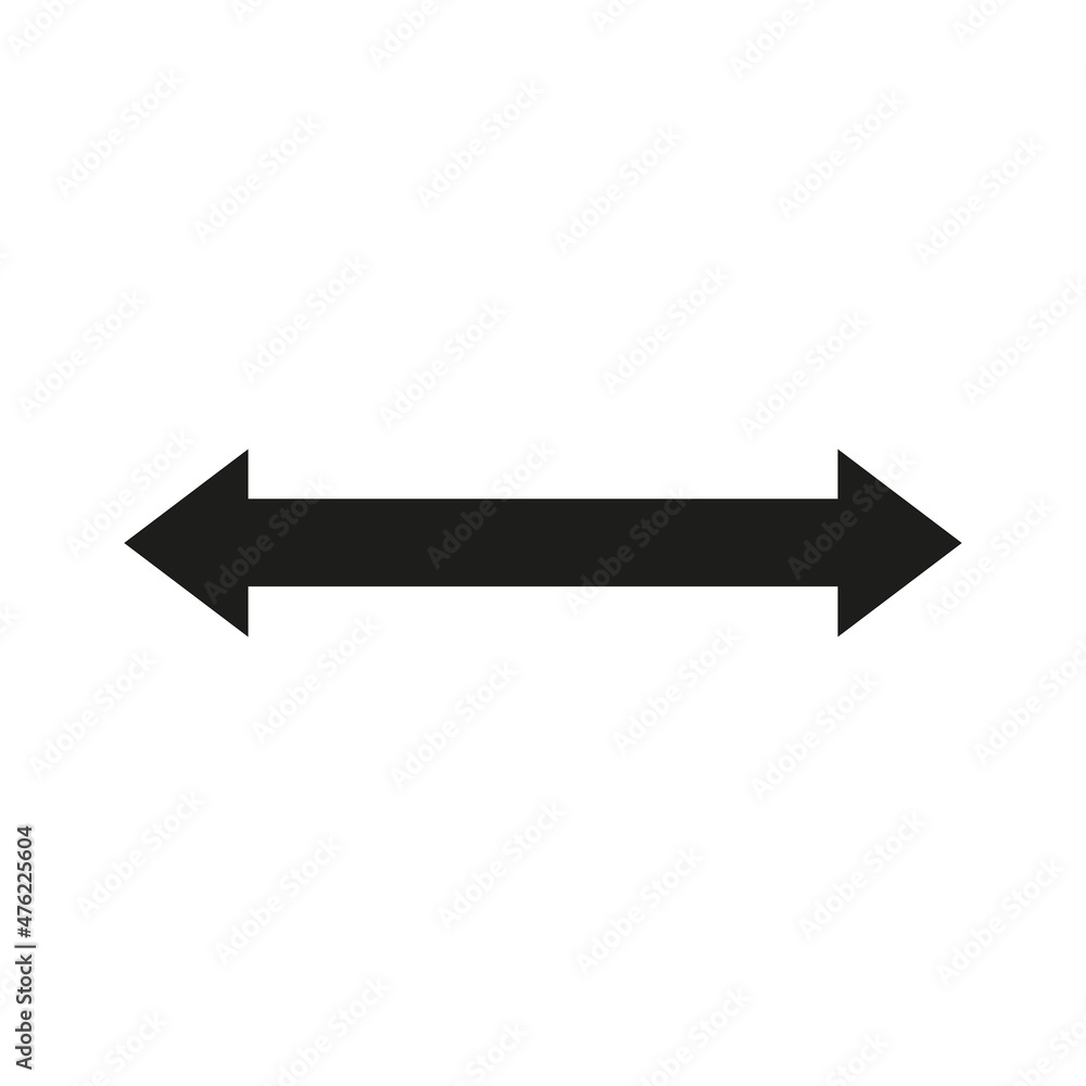 Poster double arrow symbol. 2 side arrow icon. vector isolated on white.