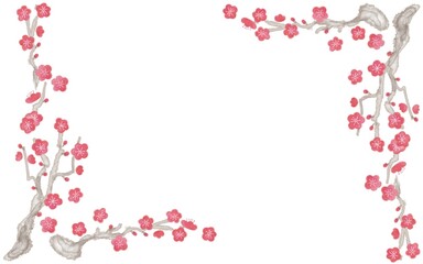 梅の枝のフレーム（左右）