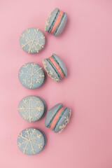 Macarons. Small French cakes. Sweet and colorful.