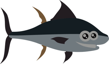 vector image of tuna fish character.