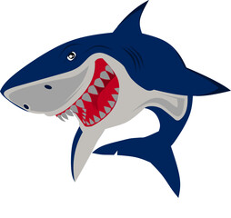 Fototapeta premium vector image of a shark character.