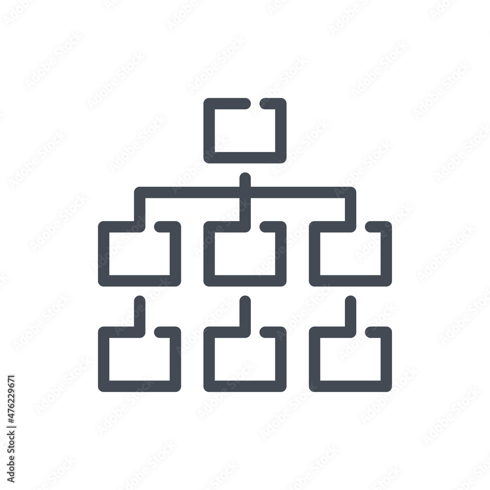 Poster structure and hierarchy line icon. organization tree vector outline sign.