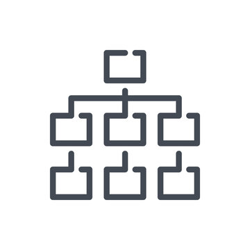 Structure and Hierarchy line icon. Organization tree vector outline sign.
