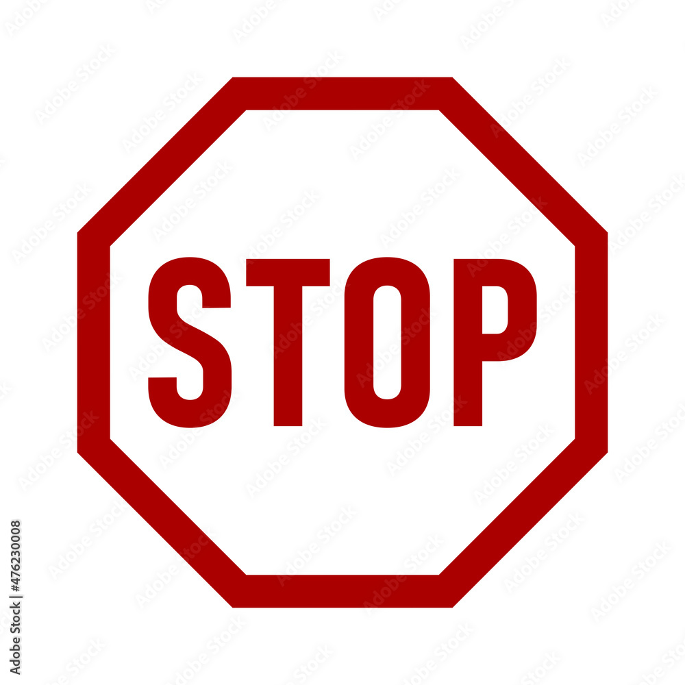 Poster stop sign with an octagonal shape icon. vector image.