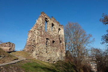 Ruins of the Buchach Castle in Buchach, Ukraine