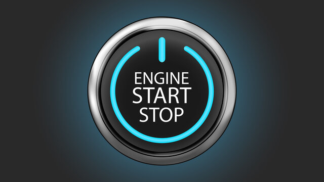 engine start button close-up image Stock Illustration
