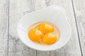 Chicken egg in the bowl