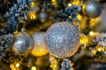 Christmas toys on the Christmas tree