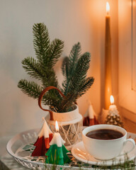 christmas still life with candle
