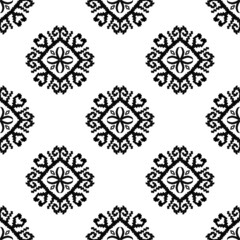 seamless pattern, Ikat pattern Ethnic textile tribal American American Aztec fabric geometric motif mandalas native boho bohemian carpet india Asia illustrated 