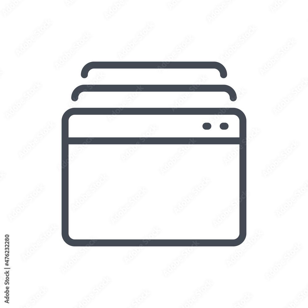 Aufkleber website pages line icon. website tabs vector outline sign.