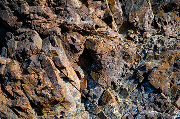 Beautiful texture of rock, rock, granite, red