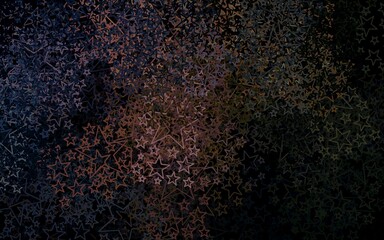 Dark Pink, Yellow vector backdrop with small and big stars.