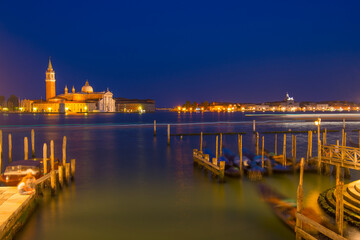 Fototapeta na wymiar Long exposure shot of Church of San Giorgio Maggiore in Venice, Italy