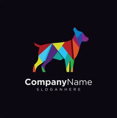 abstract Colorful Dog Logo Suitable For Company Logo For Dog Club Or Shop, Grooming, Training. vector template illustration