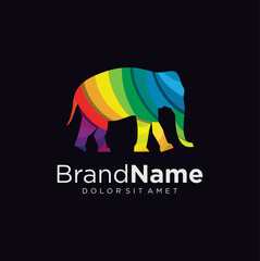 abstract Colorful gradient elephant Logo Suitable For Company Logos Business Media Games Personal Needs And Others. wild animal logo vector template illustration