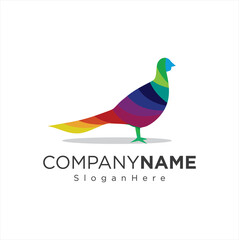 Fototapeta na wymiar abstract Colorful gradient turtledove Logo Suitable For Company Logos Business Media Games Personal Needs And Others. pigeon Dove Logo vector template illustration