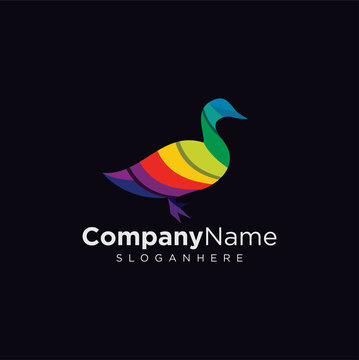 abstract Colorful duck Logo Suitable For Company Logos Business Media Games Personal Needs And Others. goose vector template illustration