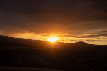 sunset in the mountains