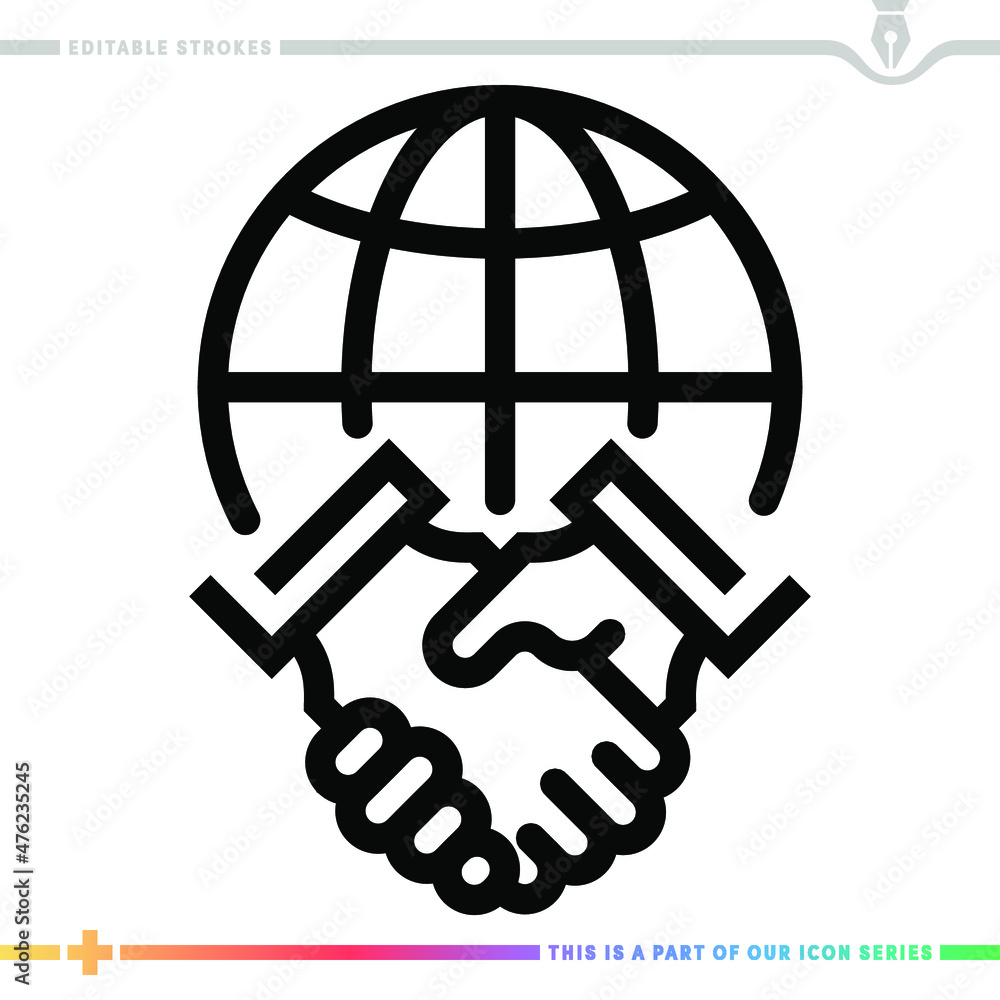 Poster line icon for global peace index illustrations with editable strokes. this vector graphic has custom