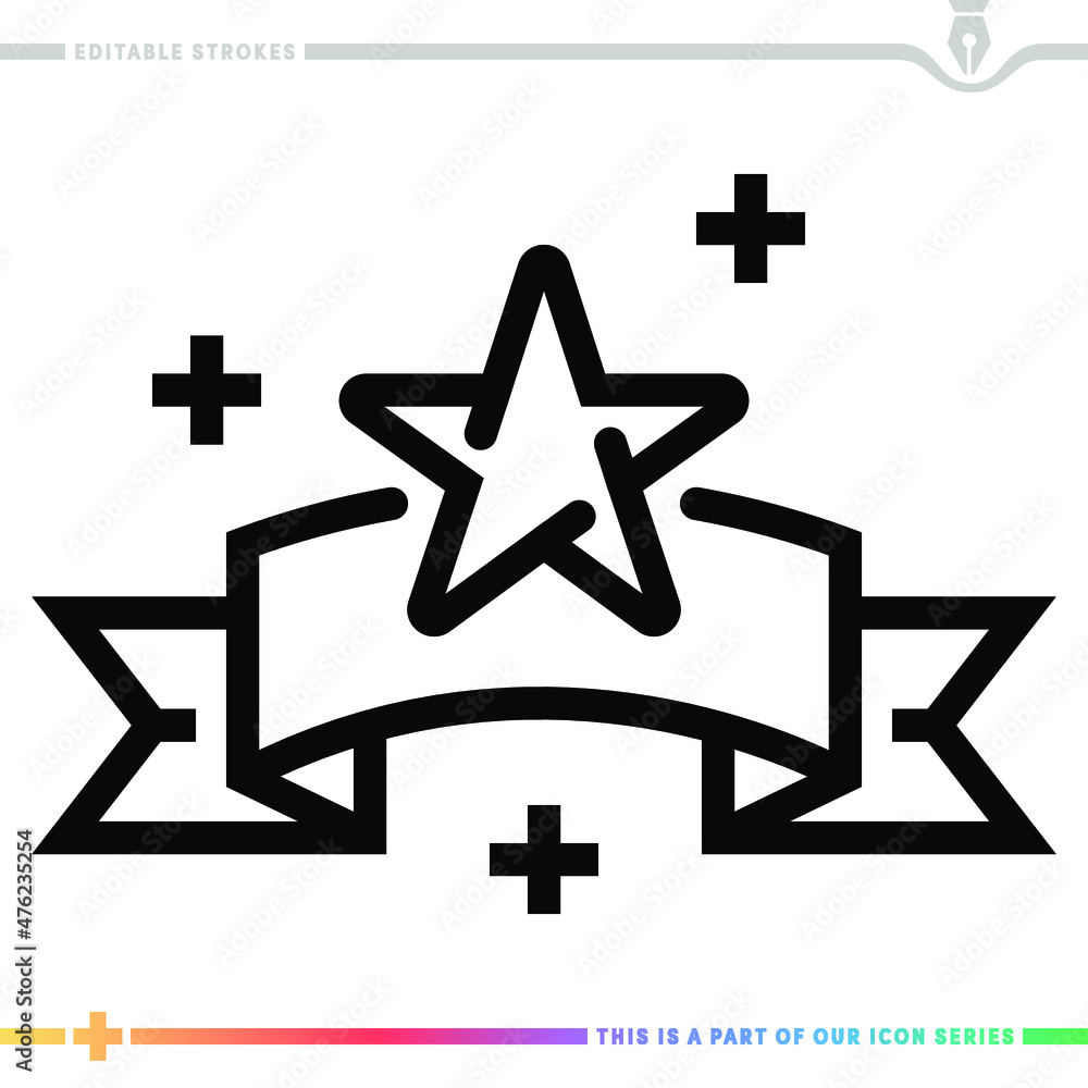 Aufkleber line icon for achieve synergies illustrations with editable strokes. this vector graphic has customi