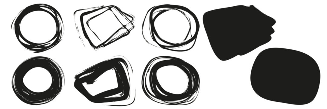 Scribble circle drawn in scetch. Line style. Hand draw circle line. Scribble circle. Vector illustration.EPS10