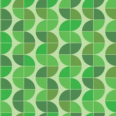 Stickers pour porte Vert Modèle sans couture géométrique vert moderne du milieu du siècle. Idéal pour la décoration intérieure, le textile et le papier peint