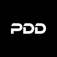 PDD letter logo design with black background in illustrator, vector logo modern alphabet font overlap style. calligraphy designs for logo, Poster, Invitation, etc.	