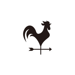 simple rooster arrow logo design, rooster arrow measure air direction icon vector
