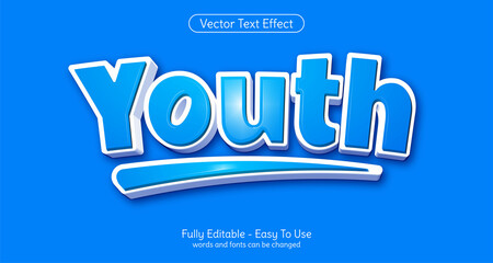 Creative 3d editable text Youth style effect template