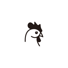 simple cute rooster head icon design, chicken head symbol vector