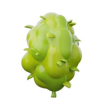 Cannabis bud. Medical weed 3d render illustration icon.