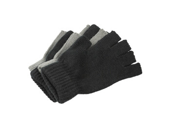 Black gloves isolated on a white background.