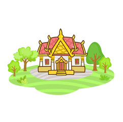 Obraz na płótnie Canvas Thai temple vector on background.
