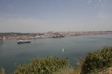 Fototapeta premium 25th of April Suspension Bridge over the Tejo river in Lisbon, Portugal
