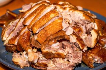 A delicious Chinese dish, marinated duck in sauce
