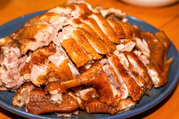 A delicious Chinese dish, marinated duck in sauce