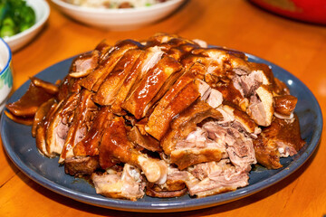 A delicious Chinese dish, marinated duck in sauce