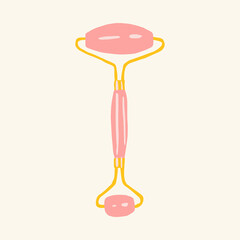 Jade roller illustration, skin care product