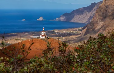 Fotobehang Canarische Eilanden Bell Tower of Church La Candelaria in La Frontera (El Hierro, Canary Islands)